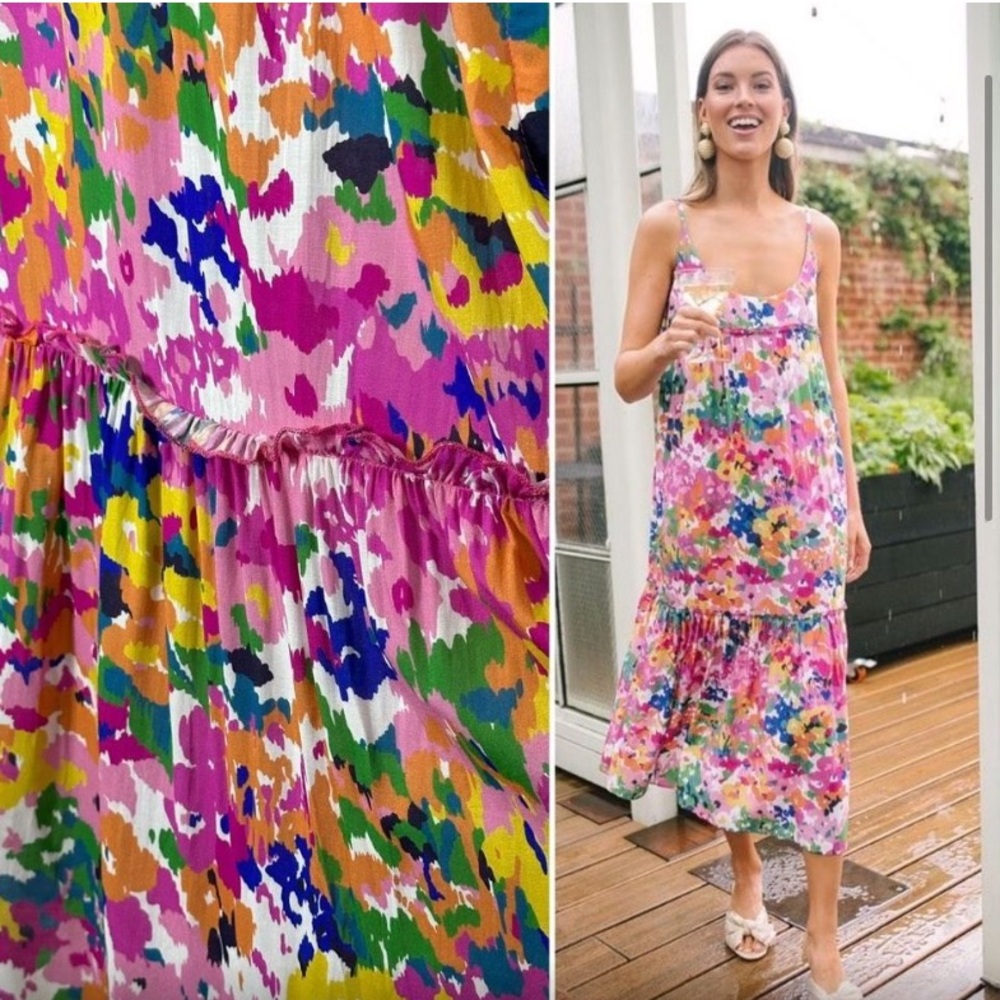 Tuckernuck Multicolor Floral Midi Dress - Picture 2 of 8